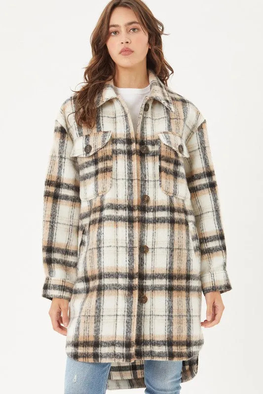 A Cozy Callings Plaid Shacket