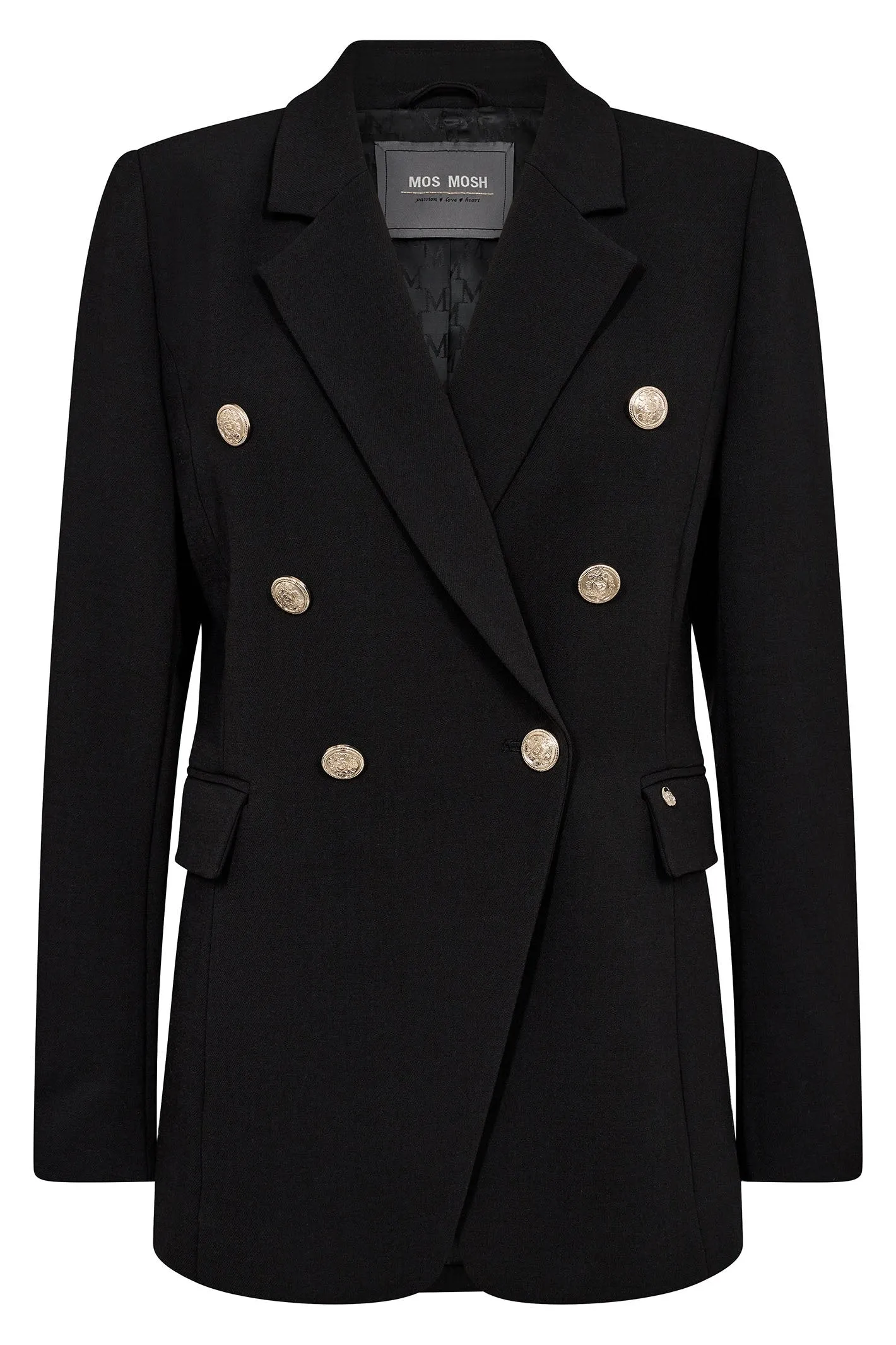 Mos Mosh 165070 Black Babeth Lunie Double Breasted Blazer Jacket