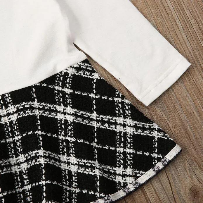 Plaid Dress with Overcoat