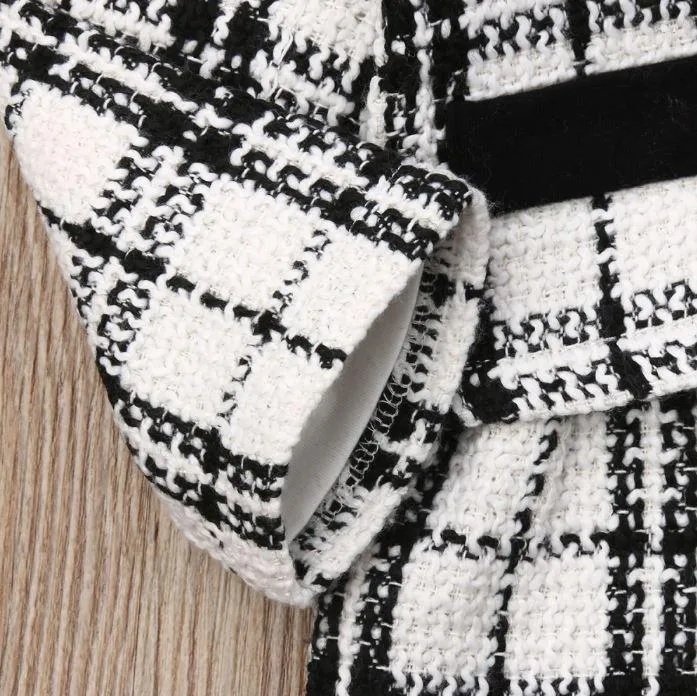 Plaid Dress with Overcoat