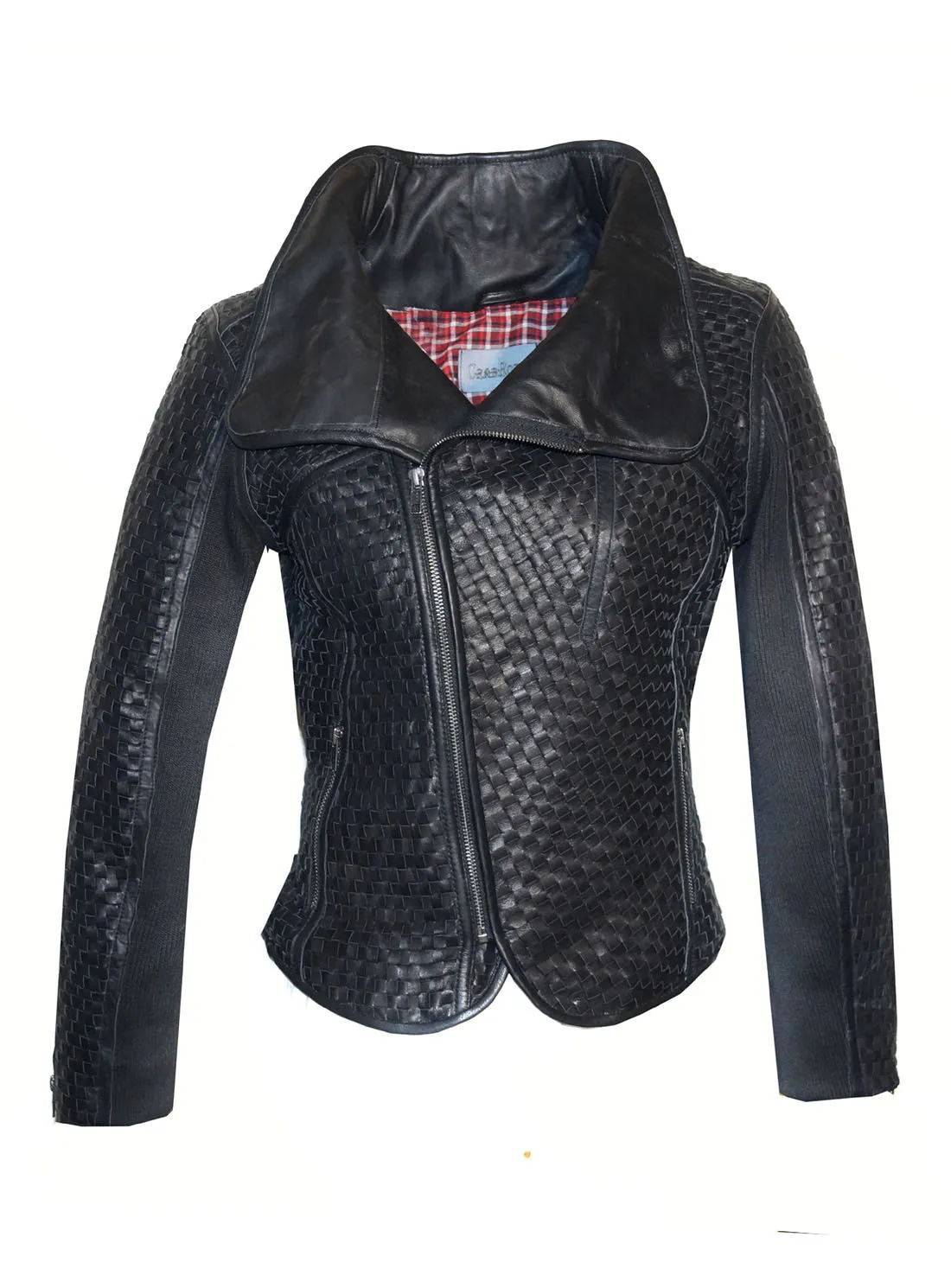 Viva Leather Designer Women Full Woven Jacket