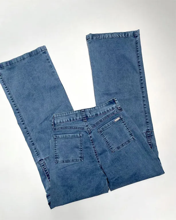 Women's Fashion Cargo Denim Wide Leg Pants