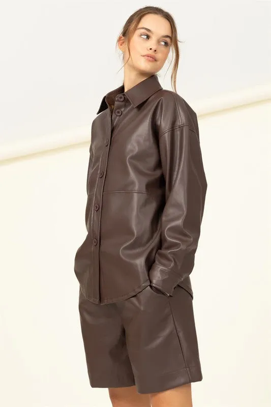 Yours Only Leather Shacket
